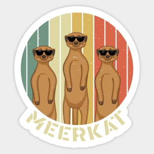 Meerkat Group With Sunglasses Mongoose Sunset Safari Africa Sticker